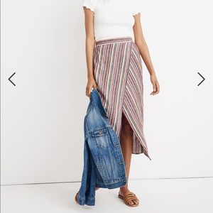 Madewell Overlay Skirt in Rainbow Stripe